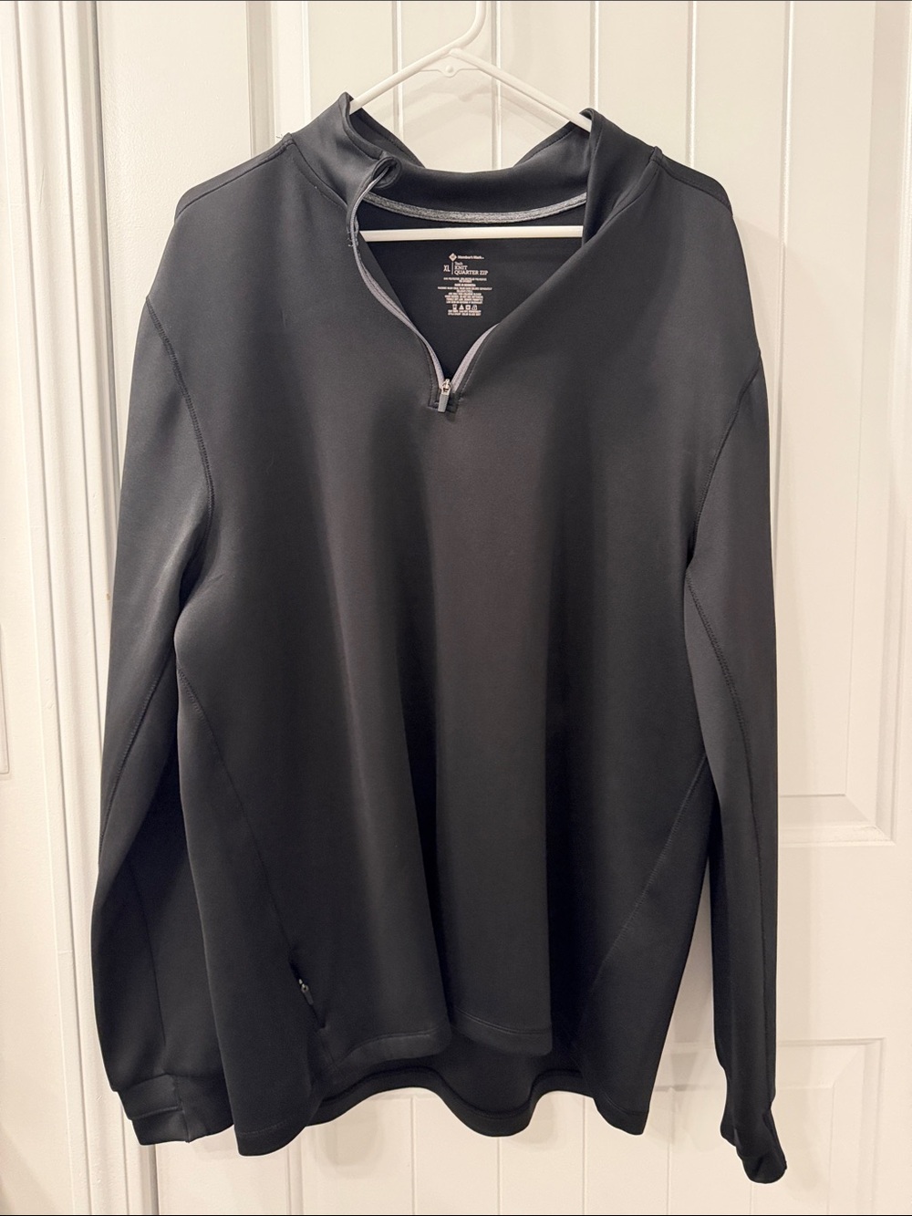 Xl Men's Black Quarter-Zip Performance Sweater